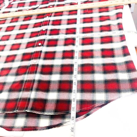 Men's Plaid Print Long Sleeve Pearl Snap Western Shirt Size XL - Picture 8 of 13